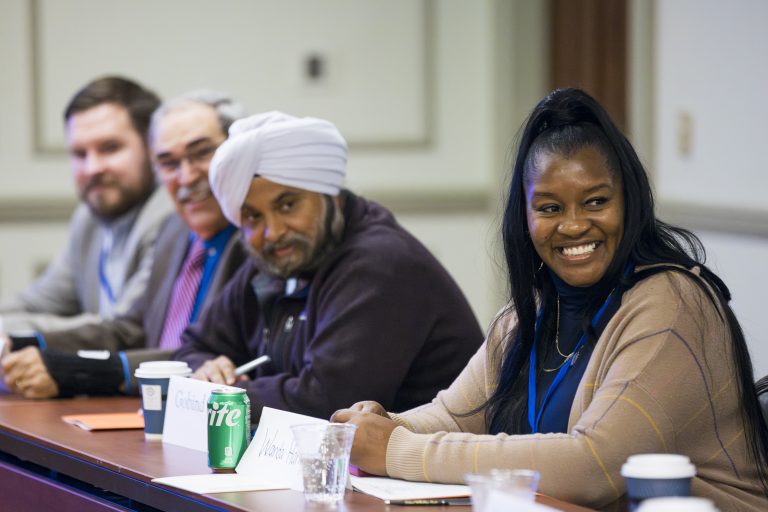 panel of people at conference
