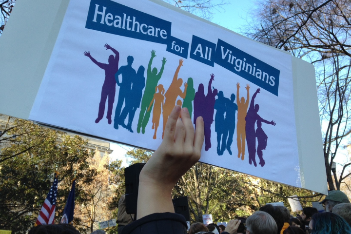 healthcare for all Virginians protest sign