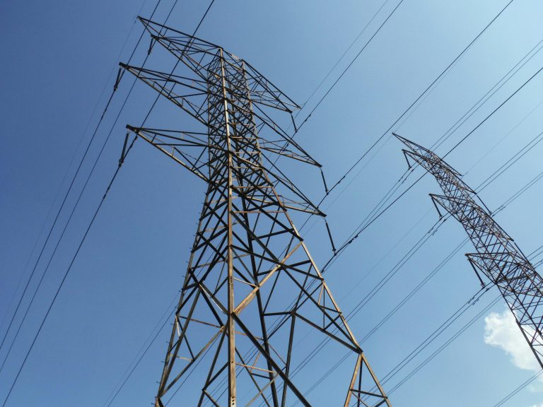 Power lines with towers