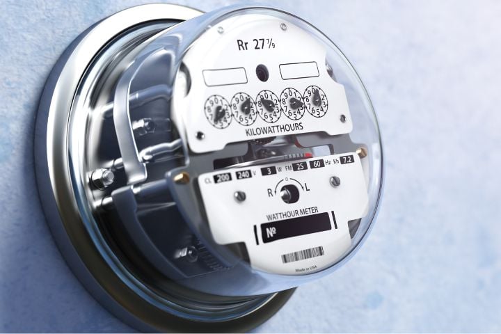 close up of electric meter